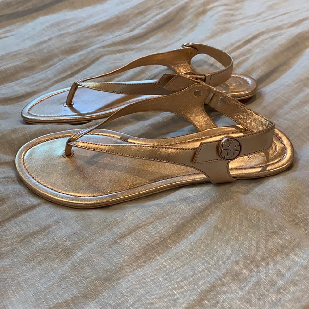 Tory Burch rose gold sandals